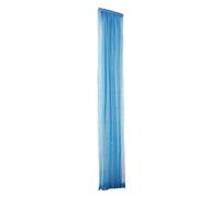 Rideaux transparents de 80 x 200 cm de long pour salle à manger, rideaux de fenêtre de couleur unie avec passe-tringle pour salon, chambre à coucher (bleu, taille unique)