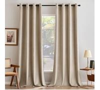 Rideaux Velours Beige 140X200 Cm Lot De 2, Luxurious Doux Semi-Occultant Rideau À Oeillets, Rideau Thermique Isolant Anti Ch[RO639]