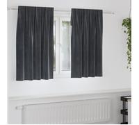 Rideaux - Velours gris foncé - Occultants - 140 x 140 cm - Lavables