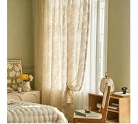 Rideaux voilés Floraweg en jacquard vintage français à motif papillon : translucides mais opaques semi-transparents, 132 x220cm