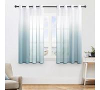 Rideaux voilés transparents au motif lin - 145 x 140 cm - style moderne - pour chambre d'enfant, salon et chambre à coucher - lot de 2