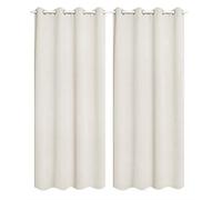 WOLTU® Rideau Occultant, 2 Pièces, Rideau Isolant Thermique, Suspension à Œillets,135x245cm Crème