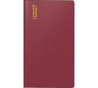 rido/idé 7012212297 Taschenkalender Mod. TM 17/contacter 2027 A6 quer, Kunststoff, bordeaux