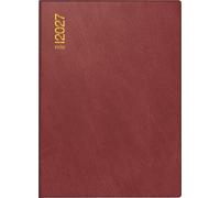 rido/idé 7018242297 Taschenkalender Mod. Technik III 2027 A6, Kunststoff, bordeaux