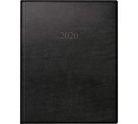 rido/idé 702406490 Agenda livre/gestionnaire TM (2 pages = 1 semaine, 205 x 260 mm, couverture en cuir synthétique Prestige, calendrier 2020) Noir