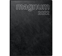 rido/idé 7027042902 Calendrier livre Magnum, 2 pages = 1 semaine, 183 x 240 mm, couverture en feuille de mousse, noir catana, calendrier 2022