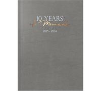 rido/idé Agenda 10 ans (2025-2034) « 10 Years of Moments », 1 page = 1 jour, A4, 416 pages, en cuir synthétique, gris