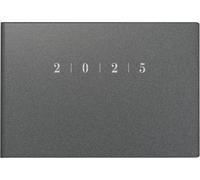 rido/idé Agenda de poche 2025, format A6, paysage, en plastique, gris