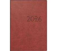 rido/idé Agenda de poche 2026 Mod. perfect/Technik I 2026, format A6, en cuir synthétique, bordeaux