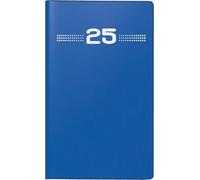 rido/idé Agenda de poche modèle M (2025), 2 pages = 1 mois, format A6, 32 pages, couverture en plastique, bleu