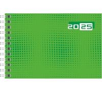 rido/idé Agenda de poche modèle Septimus (2025), 2 pages = 1 semaine, A6 paysage, 128 pages, couverture graphique, vert