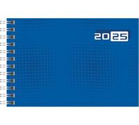 rido/idé Agenda de poche modèle Septimus (2025), 2 pages = 1 semaine, A6 paysage, 128 pages, couverture graphique, bleu
