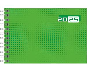 rido/idé Agenda de poche modèle Septimus (2025), 2 pages = 1 semaine, A6 paysage, 128 pages, couverture graphique, vert