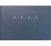 rido/idé Agenda de poche modèle Septimus (2025), 2 pages = 1 semaine, format A6 paysage, 128 pages, couverture en plastique réfléchissant, bleu