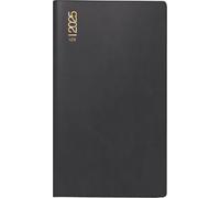 rido/idé Agenda de poche modèle TM 17/contacter (2025), 2 pages = 1 semaine, A6 paysage, 128 pages, couverture plastique, noir