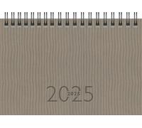 rido/idé Agenda de poche modèle TM 17/Contacter (2025), 2 pages = 1 semaine, format A6, paysage, 128 pages, couverture en simili cuir, tejo, gris
