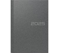 rido/idé Agenda modèle Mentor (2025), 1 page = 1 jour, A5, 352 pages, couverture en plastique réfléchissant, gris