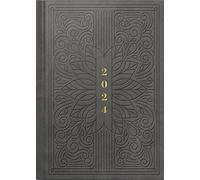 rido/idé Agenda semainier « Art Déco » modèle futura 2 2024 2 pages = 1 semaine, taille de la feuille 14,8 x 20,8 cm, anthracite