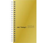 rido/idé Agenda semainier modèle Timing 2 2024 2 pages = 1 semaine Format feuille 9,3 x 17,2 cm Doré