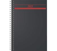 rido/idé Agenda Timing 1 (2025), 1 page = 1 jour, format A5, 464 pages, couverture en film mousse, noir