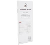 rido/idé Calendrier mensuel de rechange modèle TM 12 2024 2 pages = 1 mois Taille de la feuille 8,7 x 15,3 cm Blanc