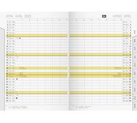 rido/idé Calendrier mensuel de rechange, modèle uni, 2025, 2 pages = 1 mois, format A6, 32 pages, blanc