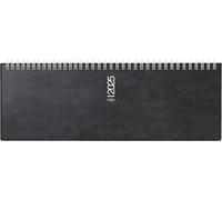 rido/idé Carnet de Rendez-Vous Horizontal modèle septant (2025), 2 Pages = 1 Semaine, 305 × 105 mm, 128 Pages, Couverture en Film de Mousse Catana, Noir