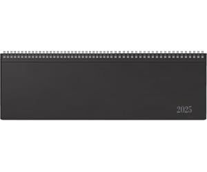 rido/idé Futura 5 Agenda horizontal, 2025, 2 pages = 1 semaine, 420 × 137 mm, 112 pages, couverture en plastique, noir