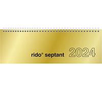 rido/idé Semainier Semainier Modèle Septant 2024 2 pages = 1 semaine Format feuille 30,5 x 10,5 cm Doré