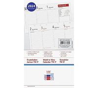 ridoidé Agenda Scolaire Semainier de rechange modèle TM 17contacter 2024 2 pages = 1 semaine transversale Dimensions de la feuille 8,7 x 15,3 cm Blanc