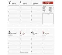 ridoidé Calendrier hebdomadaire de rechange modèle TM 17contacter 2023 - Dimensions de la feuille : 8,7 x 15,3 cm - Blanc