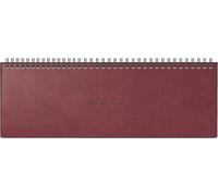 ridoidé Carnet de Rendez-Vous Horizontal modèle septant (2025), Planning Hebdomadaire, 2 Pages = 1 Semaine, 305 × 105 mm, 128 Pages, Couverture en Cuir synthétique Prestige, Marron