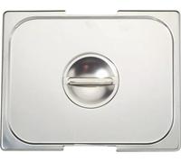 RIEBER GN-Flachdeckel 18/10 Edelstahl, mit Griffmulde und Griffsteg, GN: 1/2