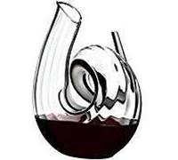 Riedel Dekanter Set Curly Fatto A Mano mit Glasreiniger und Glastuch (2011/00 + 0010/05 + 5010/07) Vorteilsset und 4 EKM Living Trinkhalme aus Edelstahl