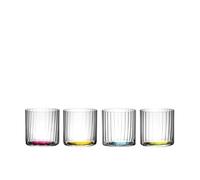 RIEDEL The O Wine Tumbler Happy H2O 5414/22 Lot de 4 verres en cristal - Rose/vert/jaune/bleu - Passe au lave-vaisselle