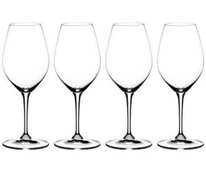 Riedel Vorteilset 4 x 4 Stück RIEDEL Wine Friendly White Wine/Champagne Wine Glass 6422/03-4 und 4 EKM Living Trinkhalme aus Edelstahl