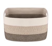 Rieeyrslza Grand Rectangle Corbeille à Linge en Coton Tissé 72L Pliable Paniers de Rangement Tissés Avec Poignées, Panier à Linge Carré, Peut être Placé Couvertures et Oreillers(Dégradé Jaune)