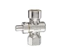 RIEGLER 102685-9024 Robinet à bouton-poussoir manomètre, G 1/2, en laiton nickelé, 1 pièce