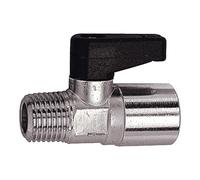 RIEGLER 103352-371.04 Mini robinet à boisseau sphérique avec poignée rotative en laiton - R/Rp 1/4 AG / 1/8 IG - 1 pièce