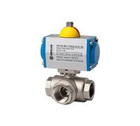 RIEGLER 103558-350.722-T3 Robinet à boisseau sphérique en laiton, pneumat Actionneur, alésage en T, Rp 1/2, 1 pièce