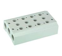 RIEGLER 116254-5520.04-38 Plaque de base multiple pour valves 5/2-5/3 directionnelles, 4 Pos, G 1/4, G 3/8, 1 pièce