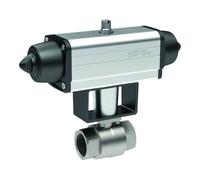 RIEGLER 351.522-1 Robinet à bille en acier inoxydable avec entraînement pneumatique à la pointe du pneumatique pour un fonctionnement facile, Rp 1 1/4