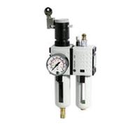 RIEGLER FU 615-16 Futura Unité de maintenance en deux parties avec récipient en polycarbonate, panier de protection et manomètre, entièrement automatique, taille 4, 0,5-16 bar, G 3/4"