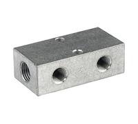 RIEGLER Riegler Barre de distribution, sorties des deux côtés, 2 x 1/4, 4 + 4 x 1/8, alu Quantité:1