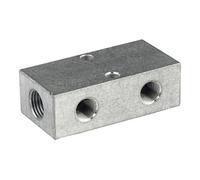 RIEGLER Riegler Barre de distribution, sorties des deux côtés, 2 x 3/8, 4 + 4 x 1/4, alu Quantité:1