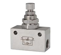 RIEGLER Riegler Clapet anti-retour à orifice réglable, bloc, acier inoxydable 1.4404, G 1/4 Quantité:1