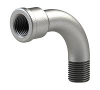 RIEGLER Riegler Coude 1, long, 90°, FI/ME, Rp/R 3, fonte malléable noire galvanisée Quantité:1