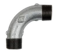 RIEGLER Riegler Coude 3, long, 90°, AG/AG, R 1 1/2, fonte malléable noire galvanisée Quantité:1