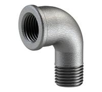 RIEGLER Riegler Coude 92, 90°, FI/MI, Rp/R 3, fonte malléable noire galvanisée Quantité:1