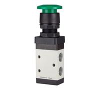 RIEGLER RIEGLER Distributeur 3/2 voies manuel M3 bouton-poussoir champignon NC monostable G 1/8 vert Quantité:1
